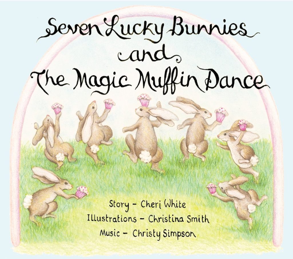 Front cover of the Seven Lucky Bunnies and the Magic Muffin Dance book